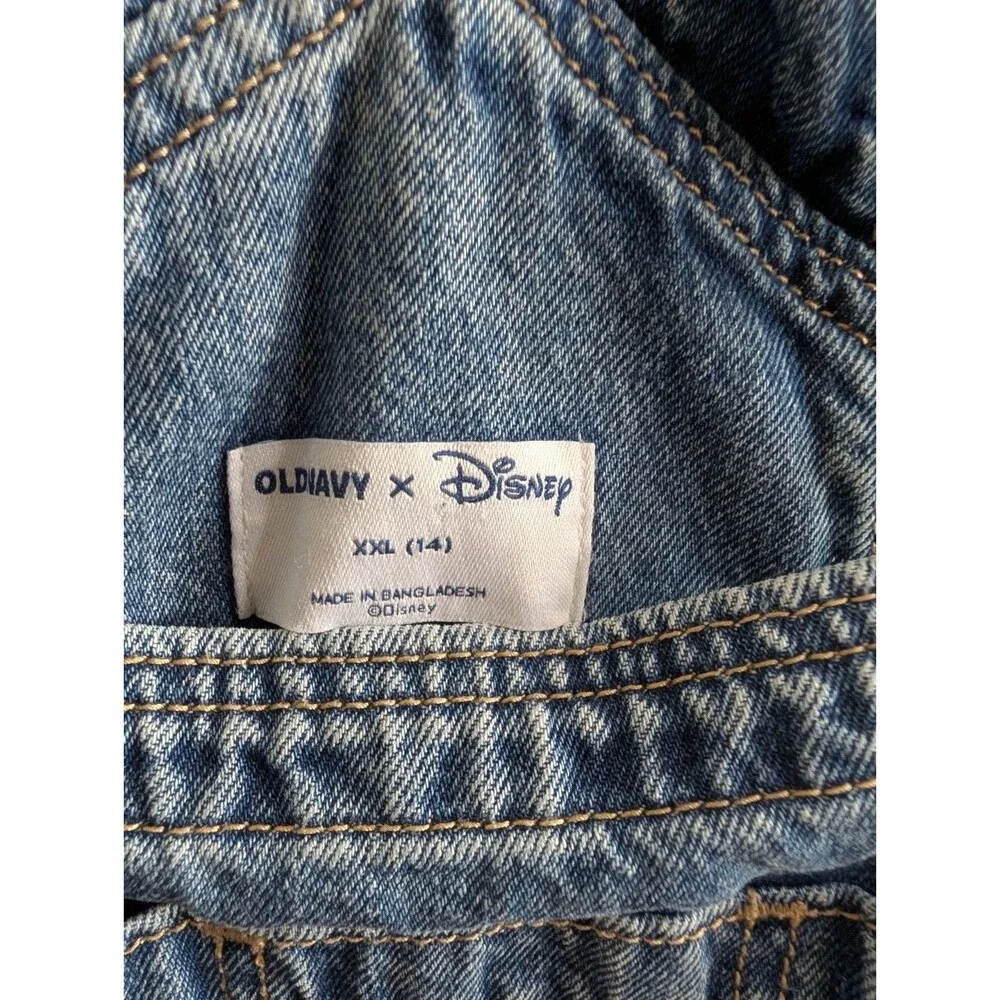 NWT Old Navy x Disney Girls Denim Shortalls Minnie Mouse XXL 14